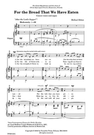 For the Bread That We Have Eaten Unison choral sheet music cover Thumbnail